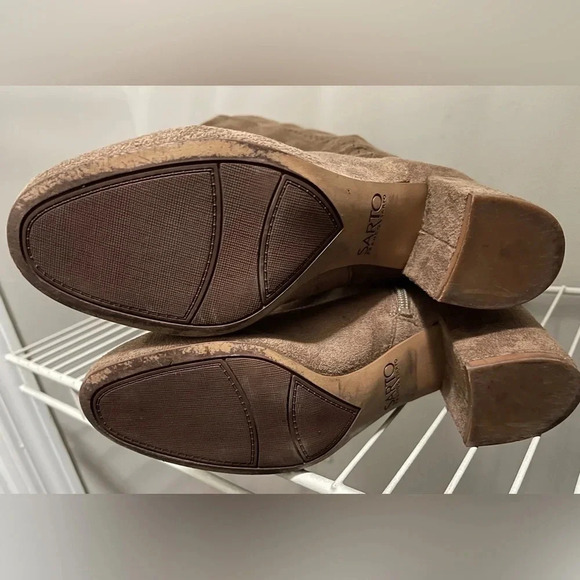 Franco Sarto knee high boots block heel faux suede - Picture 3 of 7